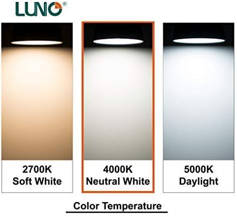 LUNO A19 Non-Dimmable LED Bulb, 9.0W (60W Equivalent), 800 Lumens, 4000K (Neutral White), Medium Base (E26), UL Certified (8-Pack)...