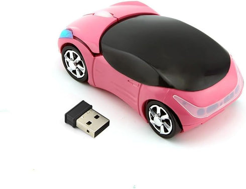 2.4G Wireless Mouse 3D Car Shape Wireless Optical Mouse with USB Receiver for PC Computer Laptop(F-car, pink)...