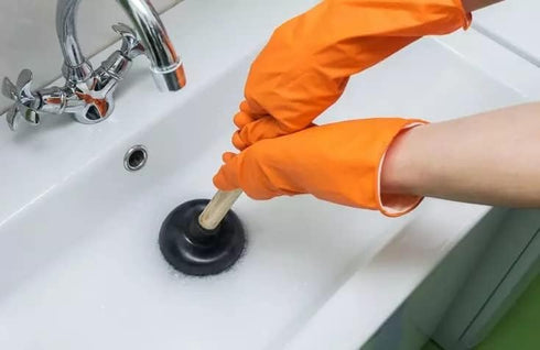 Rocky Mountain Goods Small Drain Plunger - Perfect Size for Unclogging Slow Sinks, Drains, Tubs and Showers - 9” Solid Wood Handle - Unclogs Sinks...