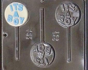 It's A Boy Lollipop Chocolate Candy Mold Baby Shower 691 Gender Reveal...