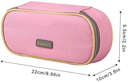 Pencil Case, Homecube Big Capacity Pen Bag Makeup Pouch Durable Students Stationery With Double Zipper, Pink...