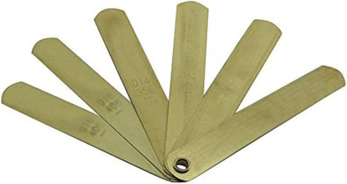 OEMTOOLS 25305 6 Non-Ferrous Brass Feeler Gauge Blades | Measure Gap Between Reluctor and Pickup Coil, Calibrate Machines, Fix Guitars | Simple, I...