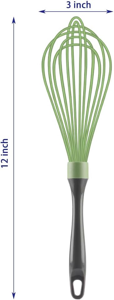 Dishwasher Safe Whisk, Professional Whisks For Cooking Non-Scratch, Stainless Steel & Silicone Wisk, Plastic Rubber Whisk Tool For Nonstick Cookwa...