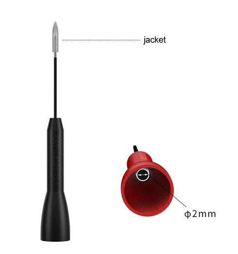 2Pcs Black and Red Multimeter Needle Probe Pins, Extendable Needle Probe Set Non-Destructive Piercing Needle Probe Tip Adapter for 2mm Test Probes...