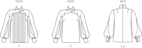 Vogue Misses' Semi-Fitted Tops Sewing Pattern Packet, Sizes 4-6-8-10-12, Multicolor...