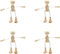 4 pcs Unfinished Wooden Robot Peg Dolls Wooden Figures People Bodies for DIY Painting Supplies Peg Dolls...