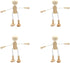 4 pcs Unfinished Wooden Robot Peg Dolls Wooden Figures People Bodies for DIY Painting Supplies Peg Dolls...