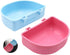 2 PcsRabbit Food Water Bowl, Guinea Pig Plastic Food Basin Dish, Chinchilla Hanging Portable Feeding Bowl (Pink and Blue)...