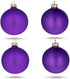 Set of 4 Matte Purple Glass Ball Christmas Ornaments 4 Inches...