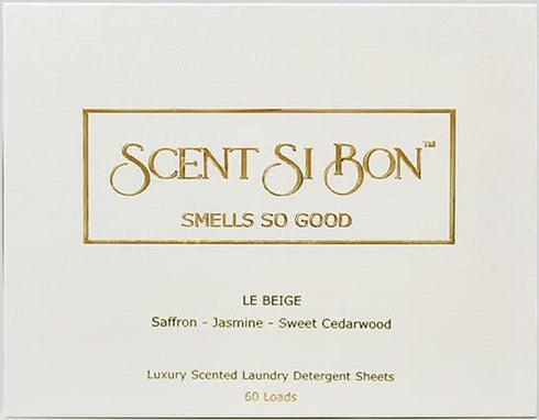 Luxury Scented Laundry Detergent Sheets, 60 Loads, Le Beige Scent Inspired by Baccarat Rouge 540, Eco-Friendly Formula, Biodegradable Detergent St...
