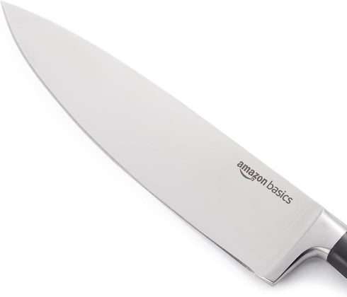 Amazon Basics Classic 8-inch Chef’s Knife with Three Rivets, Silver...