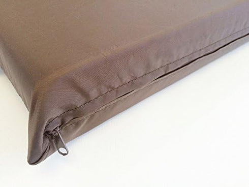 2X Pack Deluxe Brown Taffeta Fabric 100% Washable Waterproof Resistant Replacement Dog Bed Zippered Duvet Case - Covers ONLY (47x29x4 (51x33) Inch...