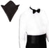 VICASKY 3pcs Mens Pocket Square Bow Tie and Cummerbund Set Mens Satin Bow Tie Cummerbund Hanky Handkerchief Black Mens Formal Satin Bowtie and Cum...