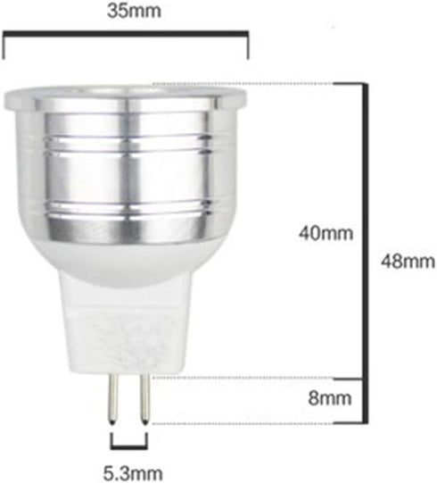 MR11 LED Light Bulbs 1W MR11 GU5.3 Bi-Pin Base LED Light 1W(12V 10W Halogen Replacement) Warm White 3000K LED Spotlight Bulb for Landscape Accent ...