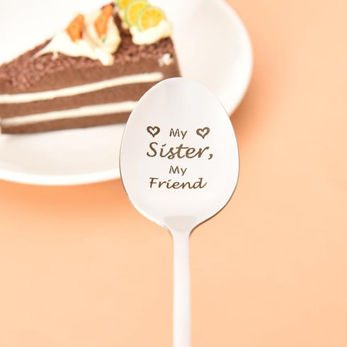 Friend Sister Gifts for Women Birthday Christmas Gifts for Sisters Engraved My Sister My Friend Spoon BFF Gifts for Soul Sister Older Young Big Mi...