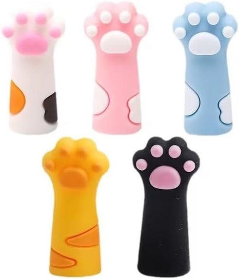 2pcs White Cat Paw Knitting Needle Stoppers, Silicone Knitting Needle Point Protectors Cute Knitting Needle Tips Stoppers Stitch Stoppers for Larg...