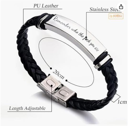 Remember Who The F*ck You Are Bracelet-Dont Let The Hard Days Win Bracelet for Women Personalized Adjustable Handmade Engraved Motivational Bracel...