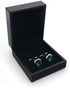 Men's Luxury Crystal Cufflinks Green Color Stone Quality Wedding Cuff Links with Gift Box...