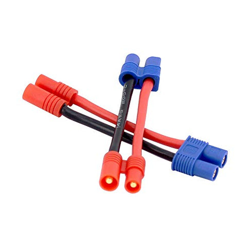 3pcs Male 3.5MM Bullets to Female EC3 Connector Adapter Cable with 5cm 14awg Wire for Super Tigre(BDHI-60)...
