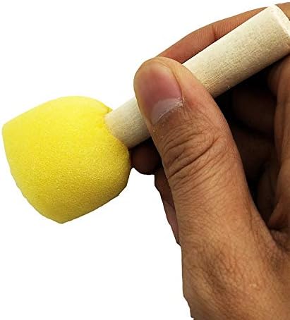 60pcs Assorted Round Paint Foam Sponge Brush Set Painting Tools, Brush Set - Great for Kids Arts and Crafts, Stencils, Painting...