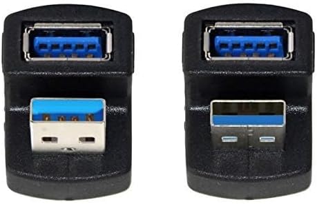 cablecc 1 Set Up & Down Angled USB 3.0 Adapter A Male to Female Extension 180 Degree 5Gbps...
