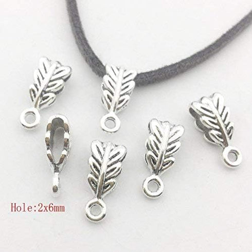 100g (About 125pcs) Mixed Tibetan Tube, Spacer Bail Bead Hanger Fit Charm European Bracelet Pendant (Antique Silver), 125...