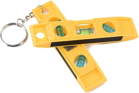 1Pc Yellow Bubble Level with Keychain Magnetic Torpedo Level Measuring Tool,Plumb/Level/45-Degree Measuring Level Bubble Fashion Measuring and Lay...
