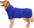 Geyecete Dog Bathrobe Towel Dog Drying Coat-Dry Fast Dog Bag-Pineapple grid Fast Drying Super Absorbent Pet Dog Cat Bath Robe Towel-Blue-M...