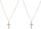 2pcs Cross Necklace For Women Men?Stainless Steel Gold Silver Faith Dainty Fashion Elegant Cute Simple Small Cross Necklace For Women Jewelry (gol...