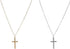 2pcs Cross Necklace For Women Men?Stainless Steel Gold Silver Faith Dainty Fashion Elegant Cute Simple Small Cross Necklace For Women Jewelry (gol...