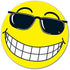 Happy Face with Sunglasses - Vinyl Window Stickers (Yellow 6") (12 per Pack)...