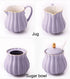 CHOOLD Elegant Flower Design Ceramic Sugar and Creamer Set with Lid Spoon Creamer Serving Set Coffee Serving Set Wedding Gift 7.5oz...
