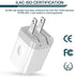 USB Wall Charger, Foldable Charger Adapter, AILKIN 2Pack 2.4Amp Dual Port Quick Charger Plug Cube AC Travel Box for iPhone 15 14 Pro Max 13 12 11P...