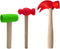 3 Pcs Wooden Hammer Toys Simulation Hammers Model Small Maintenance Tools for Kids (Red+Green)...