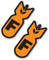 F Bombs Orange Set of 2 Vinyl Sticker - Car Window Bumper Laptop - Select Size...