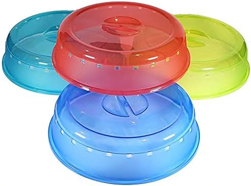 4 Pack of Microwave Plate Bowl Splatter Cover. Keep Your Microwave Clean While Heating Messy Items with Vented, Colorful Lids! (4100)...