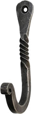 Hand Forged Twisted Wall Hook Wrought Iron Handmade Wall Mounted Coat Hook Blacksmith Metal Wall Kitchen Towel Hooks Rack Black Antique Finish Wal...