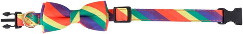 Rainbow Dog Collar with Bow Tie for LGBT Pride Gay Parade Puppy Pet Collar LGBT for Small Medium Large Dog...