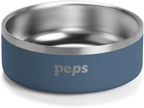 Peps Pet Food Bowl Non-Slip - Dishwasher Compatible (Navy Blue)...