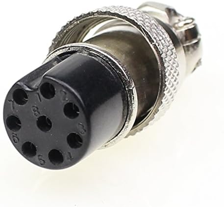 Aviation Plug Connector 10 Pairs Male Female Panel Metal Wire Connector 16mm Socket (8 Pins 10-Pack)...