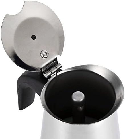 Yosoo Coffee Maker, Stainless Steel Coffee Pot Percolator Stovetop Latte Maker Percolator Stove Top Filter Coffee Maker Pot Easy Clean (200ML 4 Cu...