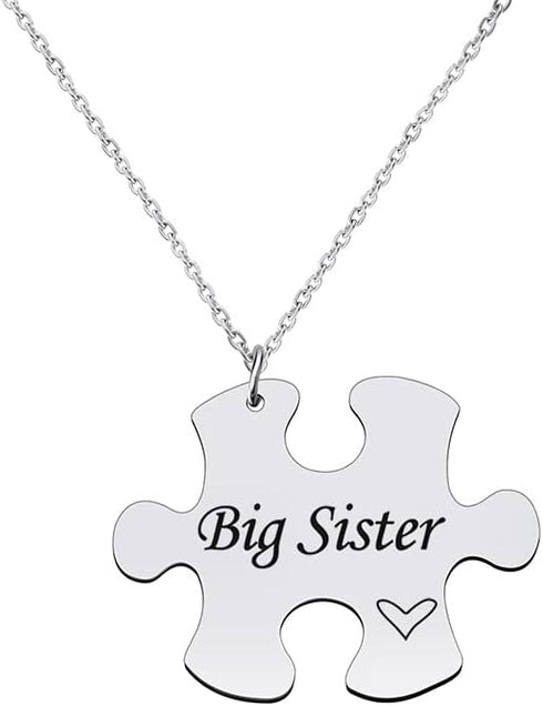 Big Sister Little Brother Necklace for 2 - Brother Sister Matching Gifts Necklaces for Sisters Brothers Christmas Birthday Gift from Brother Siste...