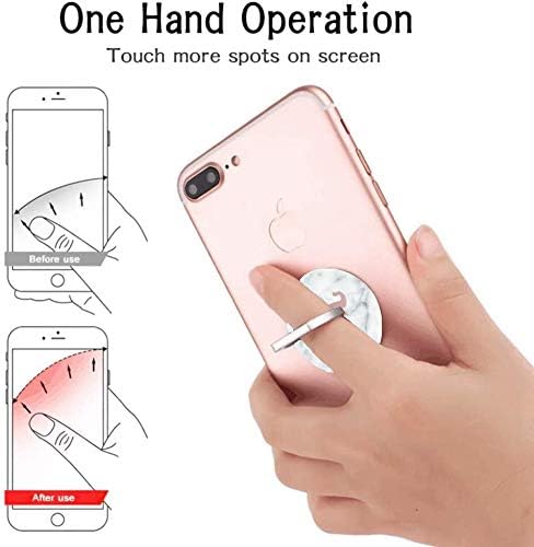 2 Pack/Cell Phone Ring Holder 360 Degree Rotation Finger Stand Works for All Smartphone and Tablets-Rose Gold Elephant on Marble Clear Tribal Patt...