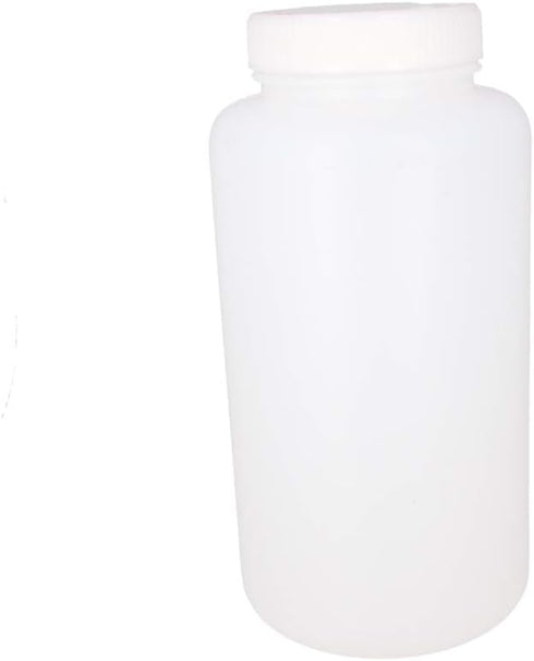 Othmro 2pcs 33.82oz/1000ml Plastic Lab Cylindrical Chemical Reagent Bottle Wide Mouth Laboratory Reagent Polyethylene Bottle Sample Sealing Liquid...