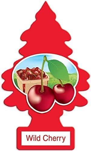 LITTLE TREES Car Air Freshener | Hanging Paper Tree for Home or Car | Wild Cherry | 24 Pack...