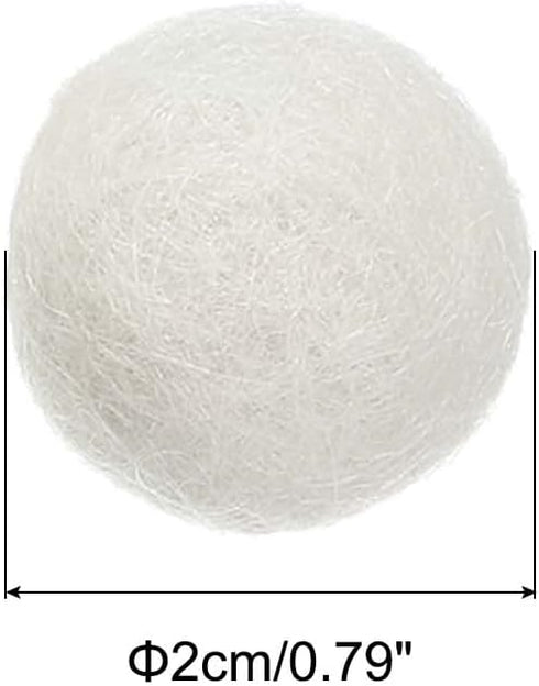 PATIKIL Wool Felt Balls Beads Wool Felting Pom 2cm 20mm White for Home Crafts Handcrafts Project DIY Pack of 10...