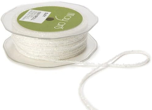 May Arts Ribbon, Iridescent White Metallic String...