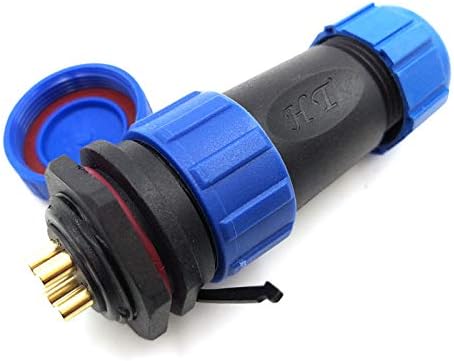 SP21 2Pin-12Pin Power Cable Connector,Panel Mount Connector Waterproof Plug Socket for Electricity Lighting and Medica (4Pin)...