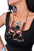 Indian style breastplate, made with bone and feathers, bone choker, Indian inspired choker...