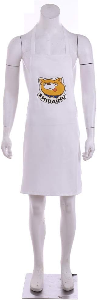 WOSHOW White Apron - Printed Japanese Anime Gokushufudo Cartoon Cooking Apron Cosplay Costume...